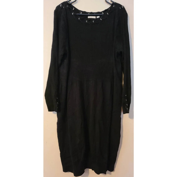 EST. 1946 Sweater Sheath Dress Womens 18/20W Knit Lace Up Neck Long Sleeve (VA2) - Picture 1 of 4